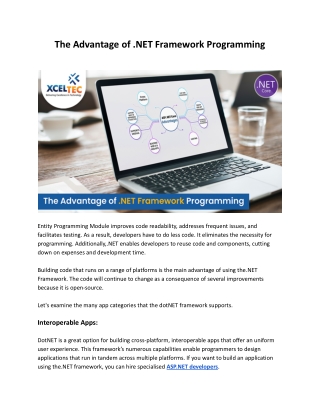 The Advantage of .NET Framework Programming