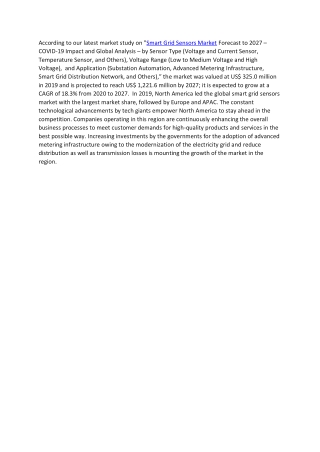 Smart Grid Sensors Market