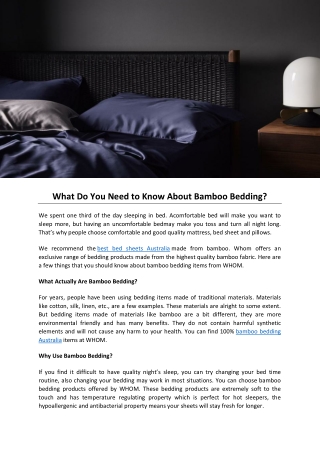 What Do You Need to Know About Bamboo Bedding?