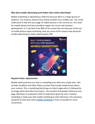 Mobile advertising work better than online advertising
