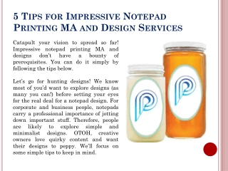 5 Tips for Impressive Notepad Printing MA and Design Services