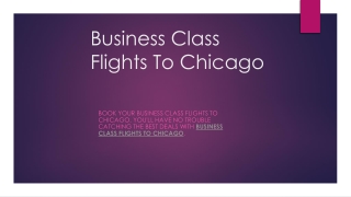 Business Class Flights To Chicago
