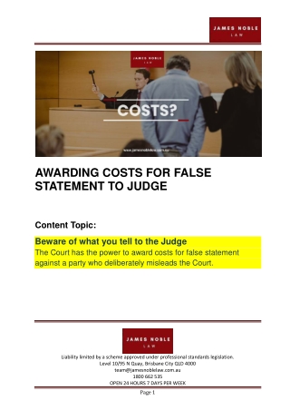 AWARDING COSTS FOR FALSE STATEMENT TO JUDGE