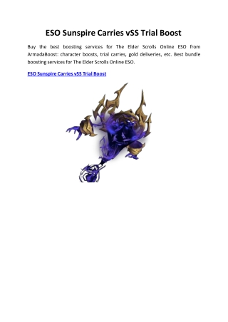 ESO Sunspire Carries vSS Trial Boost