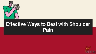 Effective Ways to Deal with Shoulder Pain