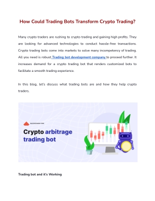 How Could Trading Bots Transform Crypto Trading?