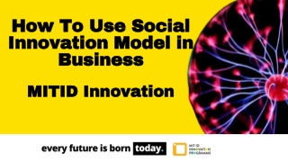 Social Innovation Model - MIT ID Innovation