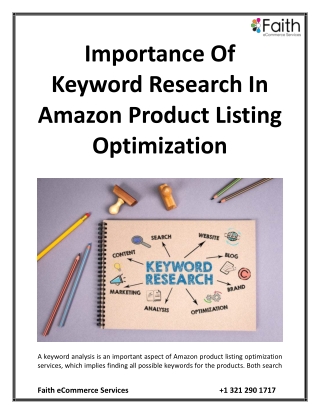 Importance Of Keyword Research In Amazon Product Listing Optimization