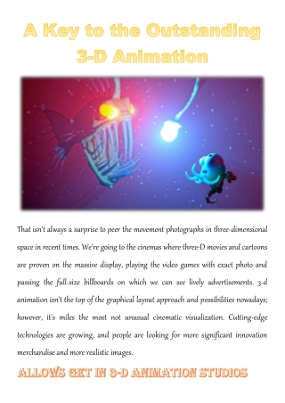 A Key to the Outstanding 3-D Animation