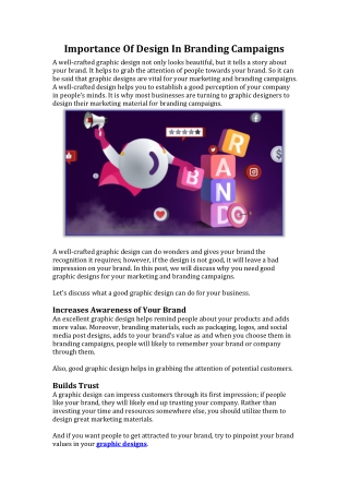 Importance Of Design In Branding Campaigns