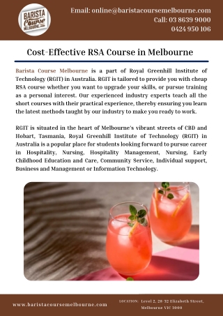 Cost-Effective RSA Course in Melbourne