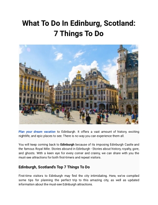 What To Do In Edinburg, Scotland _ 7 Things To Do