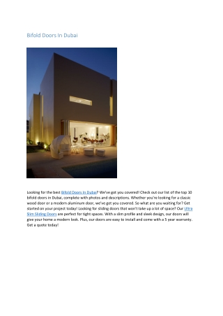 Bifold Doors In Dubai pdf