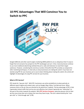 10 PPC Advantages That Will Convince You to Switch to PPC
