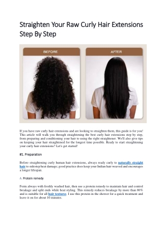 Straighten Your Raw Curly Hair Extensions Step By Step