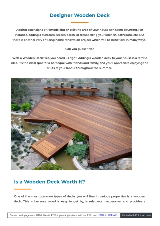 Best Designer Wooden Deck | Amfine Construction