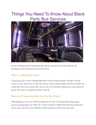 Black party bus