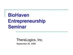 BioHaven Entrepreneurship Seminar
