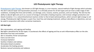 LED Photodynamic Light Therapy