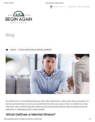 Is Sex Addiction a Mental Illness