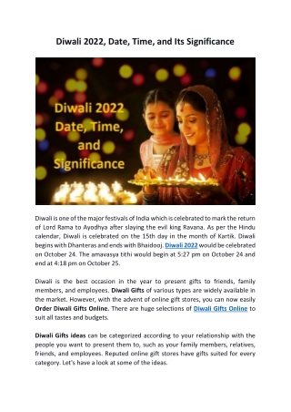 Diwali 2022, Date, Time, and Its Significance