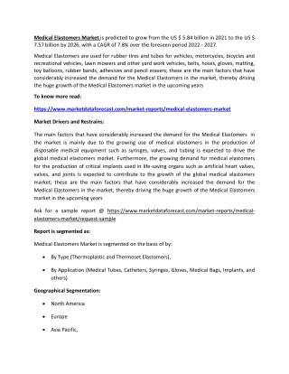 Medical Elastomers Market