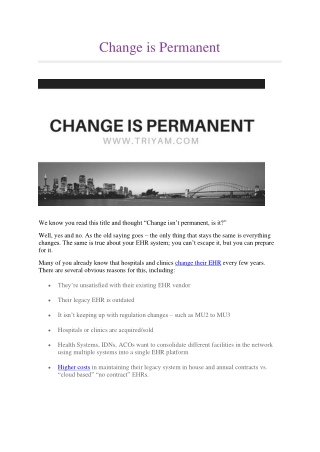 Change is Permanent