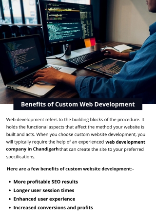 Benefits of Custom Web Development