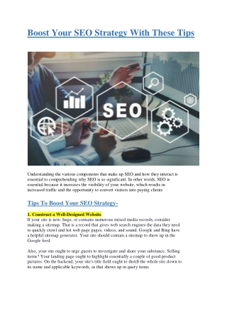 Boost Your SEO Strategy With These Tips