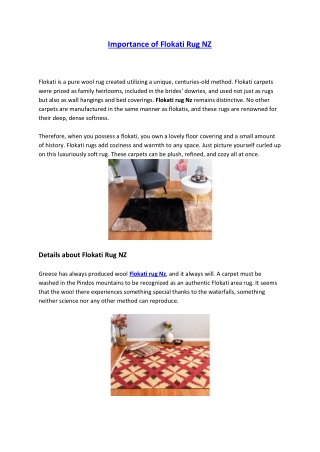 Importance of Flokati Rug NZ