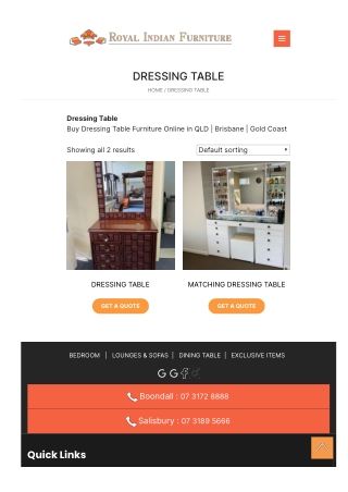 Dressing Table Furniture Store In Gold Coast