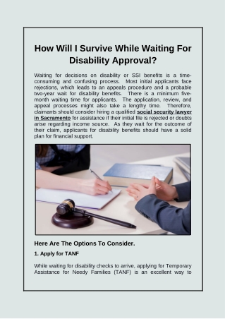 How Will I Survive While Waiting For Disability Approval?