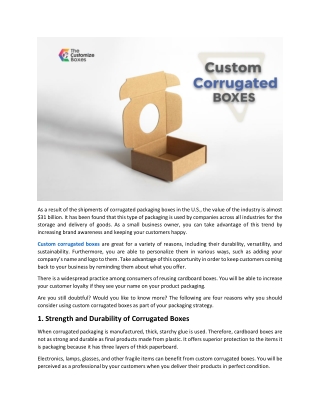 Why You Should Consider Custom Corrugated Boxes?