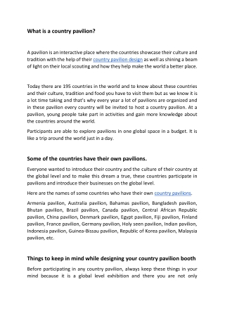 What is a country pavilion