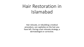 Hair Restoration in Islamabad