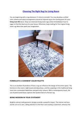 Choosing The Right Rug For Living Room