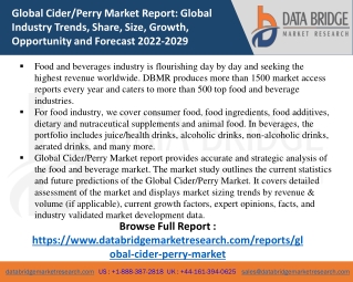Global Cider/Perry Market Innovative Strategy by 2029, Incredible Growth