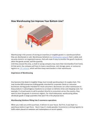 How Warehousing Can Improve Your Bottom Line?