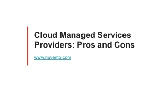 Cloud Managed Services Providers : Pros and Cons