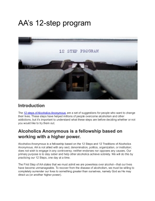 AA’s 12-step program