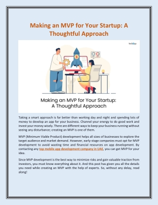 Making an MVP for Your Startup: A Thoughtful Approach