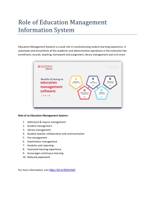 Role of Education Management Information System