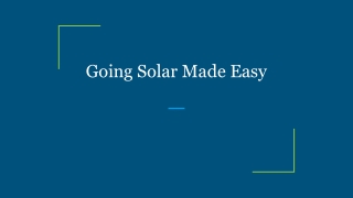 Going Solar Made Easy