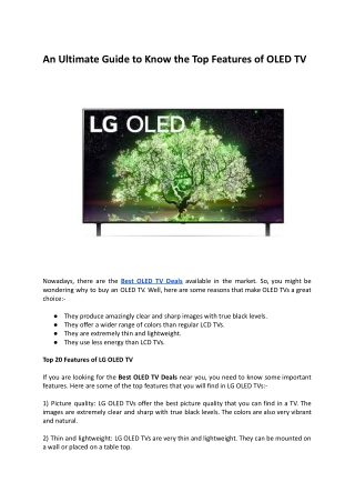 An Ultimate Guide to Know the Top Features of OLED TV.docx