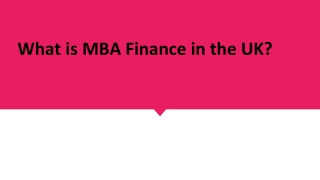 What is MBA Finance in the UK?