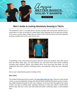 Men’s Guide to Looking Absolutely Amazing in Tshirts