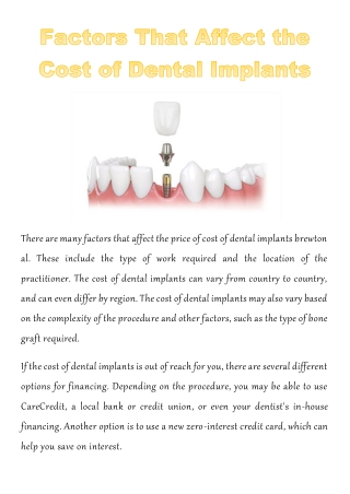 Factors That Affect the Cost of Dental Implants