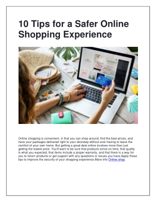 10 Tips for a Safer Online Shopping Experience