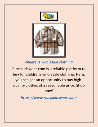 childrens wholesale clothing