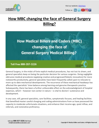 How MBC changing the face of General Surgery Billing